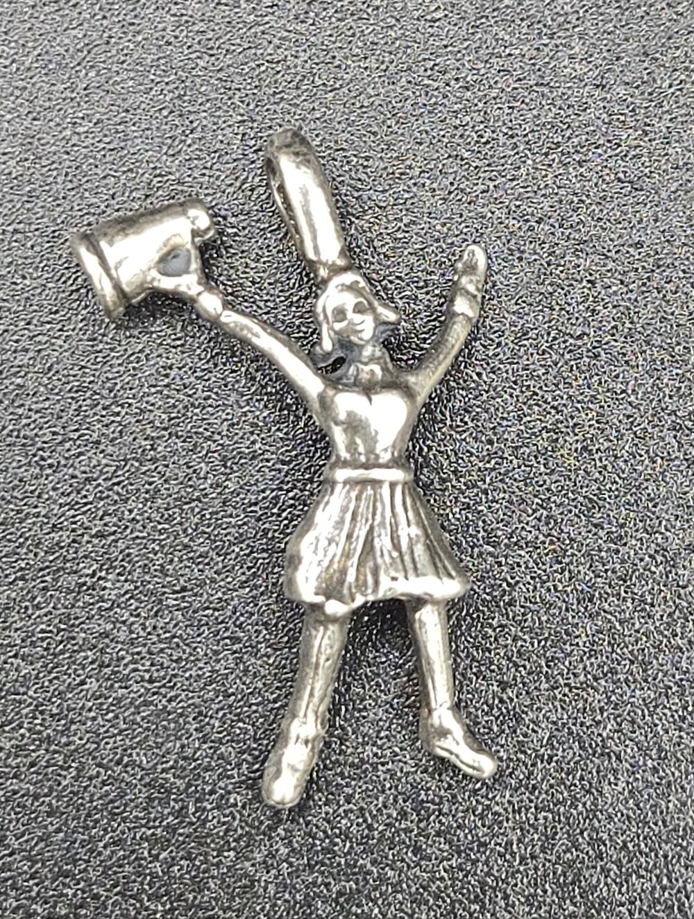 Vintage Sterling Silver Cheerleader Miniature Necklace/ Bracelet Charm